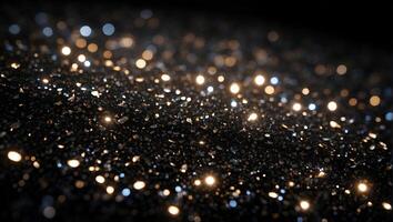 Gold glühend, glänzend Edelsteine, mehrfarbig , auf ein vollständig schwarz Hintergrund, zu Overlay das Bildschirm foto