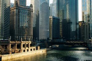 Chicago, USA - - September, 2018 Nieder Stadt, Dorf Straße ohne Menschen foto