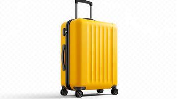 groß Gelb Reise Koffer foto