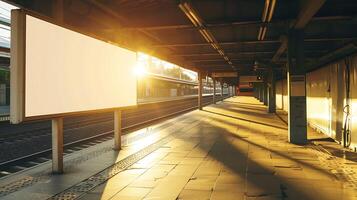 leeren spotten oben Leuchtkasten zum Information, leer Anzeige im Bahnhof Bereich mit Tageslicht , foto