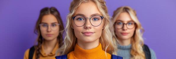 Gruppe von Frauen im Brille Stehen zusammen foto