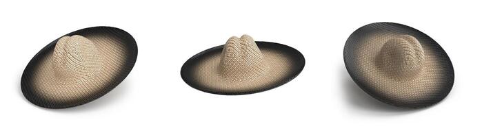 personalisiert Stroh Hut mit schwarz Rand, Hut Illustration zum einstellen Design foto