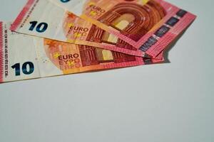 Euro-Banknoten und -Münzen foto