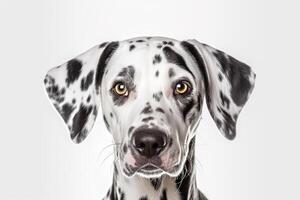 Porträt von Hund isolieren auf Weiß Hintergrund.. foto