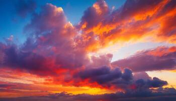 lila und Orange wolkig Himmel foto