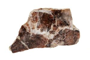 Makro Stein Nepheline Mineral auf Weiß Hintergrund foto