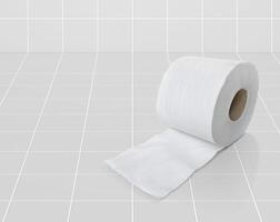 Toilette Papier im Weiß Keramik Fliese Zimmer foto