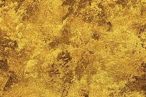 Textur von golden dekorativ Gips oder Beton. abstrakt Gold Grunge Hintergrund. foto