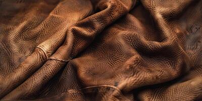 Nubuk Leder Textur mit Jahrgang appellieren. warm Patina verbessert das authentisch Antiquität Hintergrund ai Bild foto