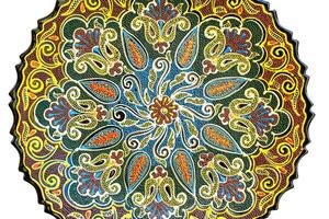 Arabisch gemalt Keramik Platten abstrakt Hintergrund. foto