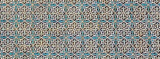 geometrisch traditionell islamisch Ornament. Fragment von ein Keramik Mosaik. foto