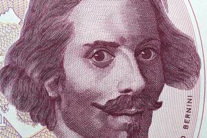 Gian Lorenzo Bernini ein Nahansicht Porträt von Italienisch Geld foto