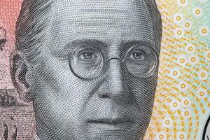ehrwürdig John flynn ein Nahansicht Porträt von australisch Geld foto