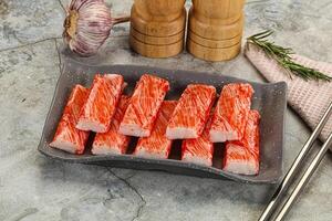 Krabbe Fleisch Stock surimi Vorspeise foto