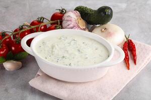 traditionell köstlich Vorspeise griechisch Tzatziki Türkisch Name cacik foto