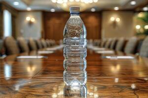 Mineral Wasser Flaschen auf das Tabelle Fachmann Werbung Essen Fotografie foto