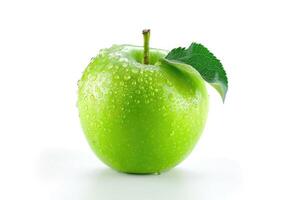 grüner Apfel lokalisiert auf weißem Hintergrund foto