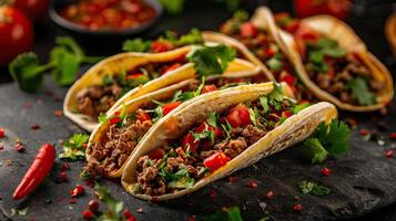 Mexikaner Tacos mit Rindfleisch foto