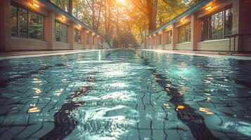 Schwimmen Schwimmbad , das Fotografie ist im das Stil von hoch Auflösung , foto
