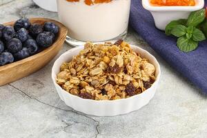 Granola museli Müsli zum Frühstück foto