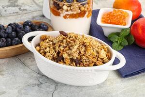 Granola museli Müsli zum Frühstück foto