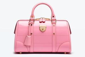 elegant Rosa Patent Leder Handtasche mit Goldton Hardware, Ideal zum ein Luxus Mode Zubehörteil Sammlung foto