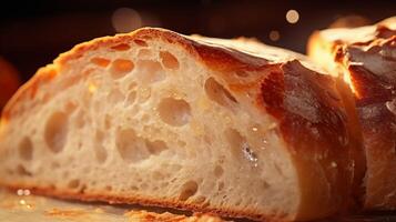 extrem Nahansicht von lecker Brot. Essen Fotografie foto