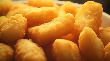 extrem Nahansicht von lecker Nuggets. Essen Fotografie foto