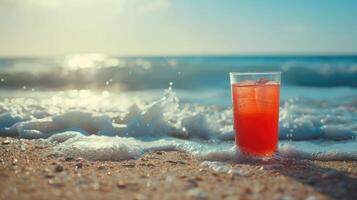 Farbe von trinken auf das Strand foto