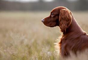 ein Aussicht von ein rot Setter foto