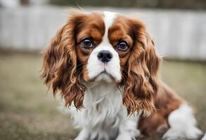 ein Aussicht von ein Kavalier König Charles Spaniel foto