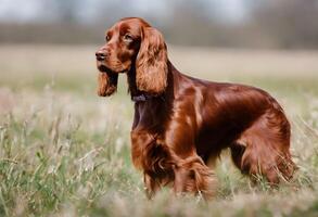 ein Aussicht von ein rot Setter foto