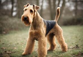 ein Aussicht von ein airedale Terrier foto