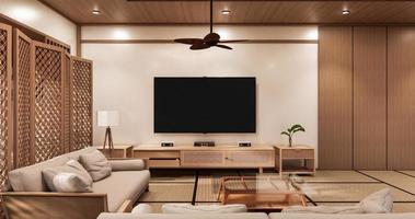 Kinoraum minimalistisches Design im japanischen Stil .3D-Rendering foto