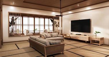 Kinoraum minimalistisches Design im japanischen Stil .3D-Rendering