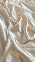 luxuriös Wellen und Falten von Weiß Seide Stoff, Erfassen das elegant und sinnlich Textur von das zart Material. foto