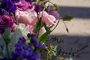 Hochzeit Gang Blumen foto