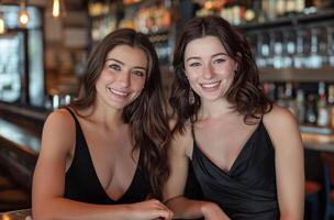 Frauen beim Auster Bar foto