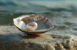 Perle auf Strand foto