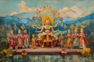 Hindu Gottheiten im traditionell Kunst foto