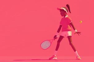 Digital Tennis Spieler Illustration foto