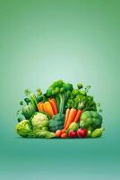 ein Grün Hintergrund mit Gemüse und Kräuter foto