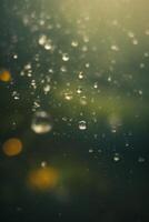 Hintergrund von Regen auf verschwommen Bokeh foto