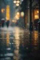 Regentropfen auf das Boden im das Regen foto