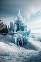 gefroren Schloss im das Schnee foto