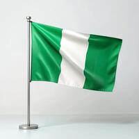 Nigeria Flagge isoliert auf Weiß Hintergrund foto