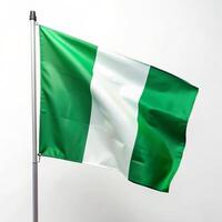 Nigeria Flagge auf Weiß Hintergrund foto