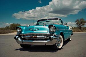 ai generiert 1957 Chevrolet bel Luft Cabrio foto