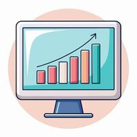 ai generiert ein Computer Monitor mit ein Graph auf es foto