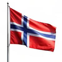 ai generiert das norwegisch Flagge winken im das Wind foto